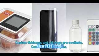 Klare PET-Folienrolle mit buntem Corona-Marker | Hochwertiges BOPET zum Drucken